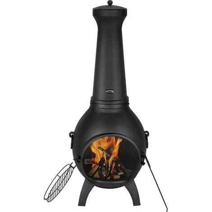 Cheminée d'extérieur VEVOR avec barbecue en aluminium robuste, 130 cm, équipée d'une housse imperméable, pour cuisine en plein air