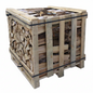 Bûches de bois de chauffage Briand Combustibles, longueur 45 cm, empilées, prêtes à brûler, dans un tas de bois.