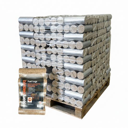 Briquettes de bois densifié Eco-Log Fuels4Less de Briand Combustibles, palette de 540 bûches FSC, pour chauffage écologique