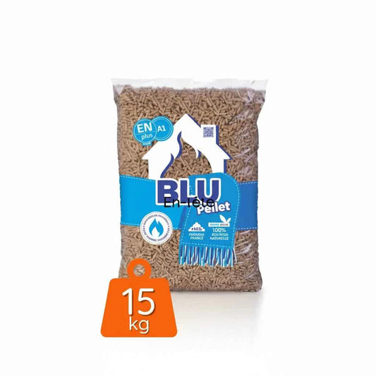 Granulés de bois Briand Combustibles, 100 % épicéa, ENplus A1, palette de 72 sacs, image de granulés de bois naturels.