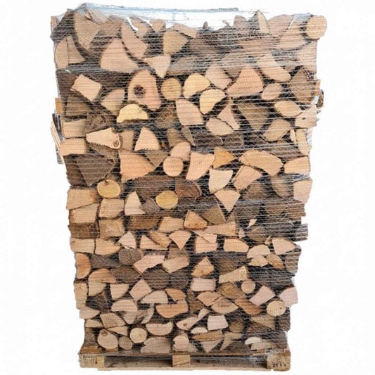 Bois de chauffage sec Briand Combustibles, palette de 2 m³ (2,7 stères), morceaux de 40 cm, bois dur ONF pour cheminée.