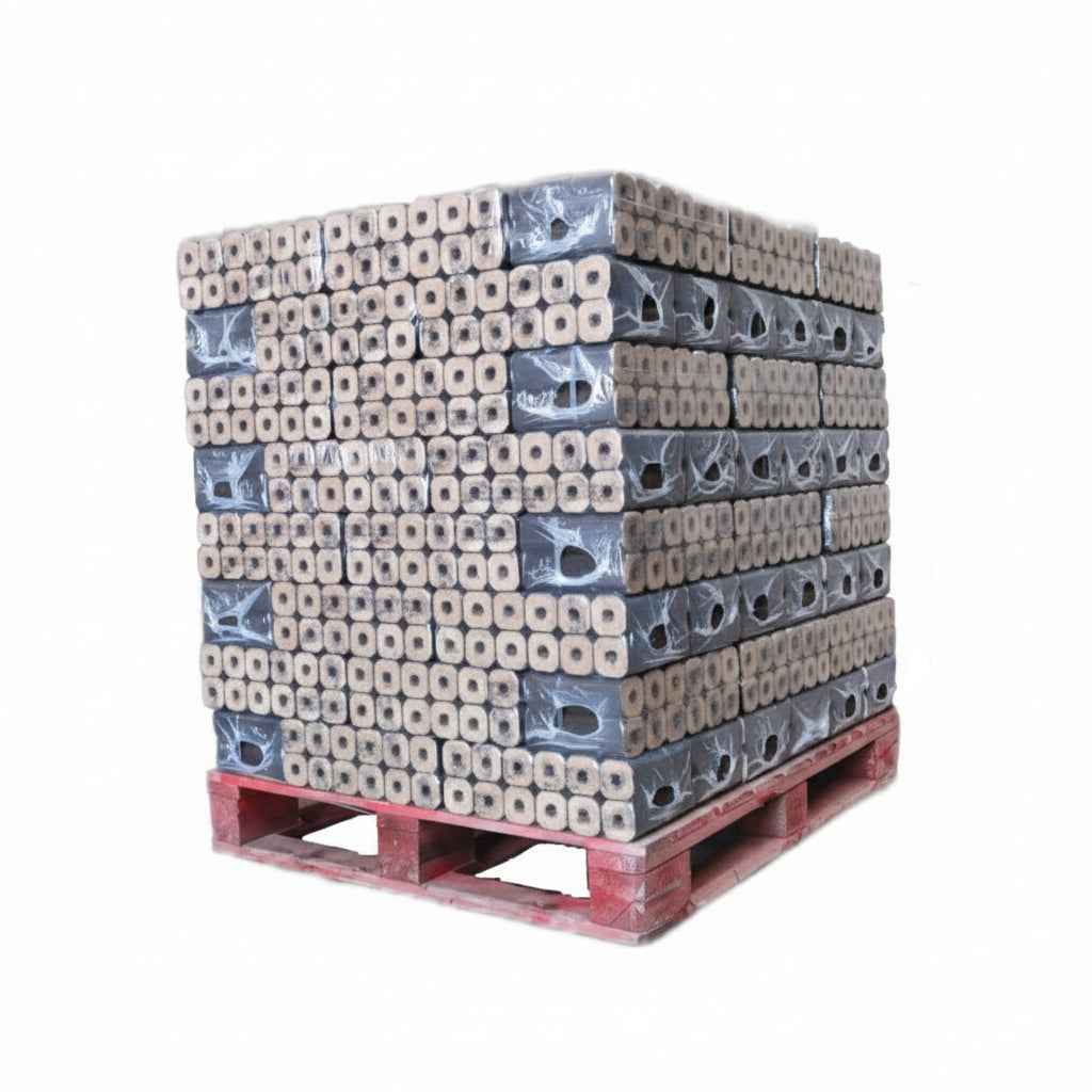 Briquettes de bois Pini Kay Briand combustibles, briquettes de bois compressé pour longue durée, palette de 960 kg.