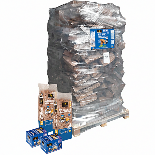 Bois de chauffage Briand combustibles Woodstock, 40 cm, ballot de 2000 dm³ avec bois d'allumage, prêt à brûler.