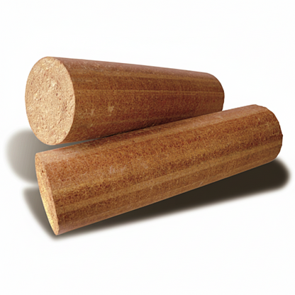 Bois densifié Woodstock Briand Combustibles, palette de 208 packs de 5 bûches pour haute chaleur, image montrant les bûches.