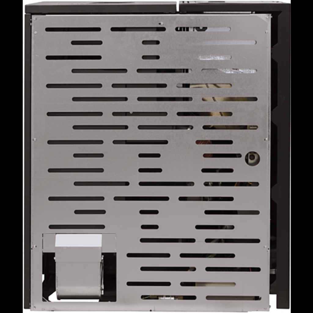Poêle à bois hybride Briand Combustibles BRONPI, 10 kW avec WiFi option, noir, pour chauffage mixte bois et granulés.
