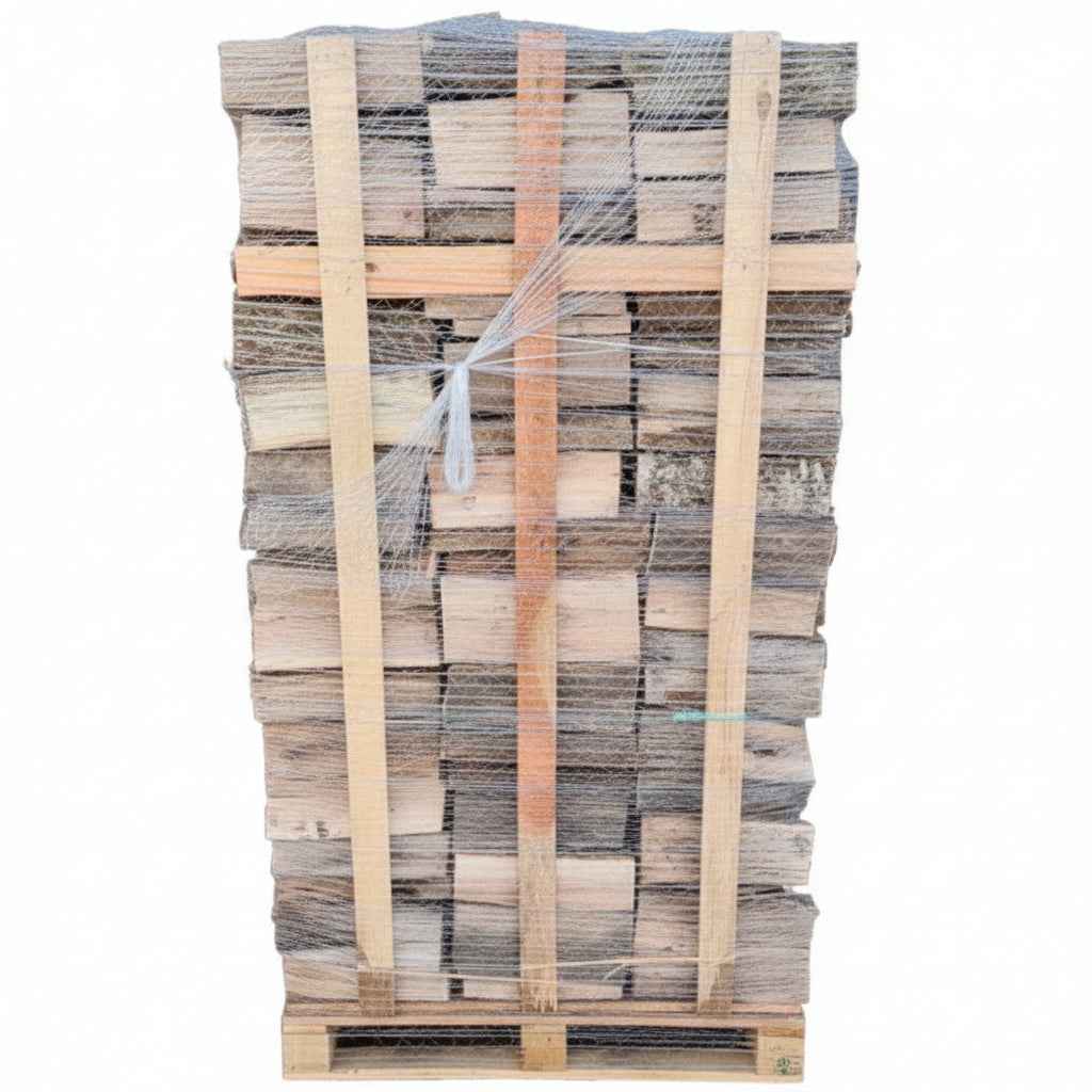 Bois de chauffage sec de 30 cm, palette de 2 m³, chêne, hêtre, charme, frêne, par Briand Combustibles, prêt à brûler